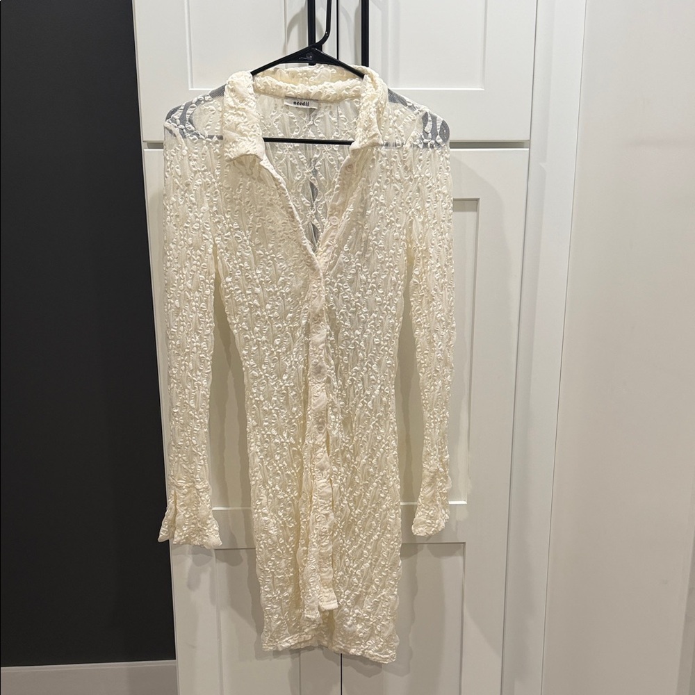 Elegant Cream Lace Women's Top